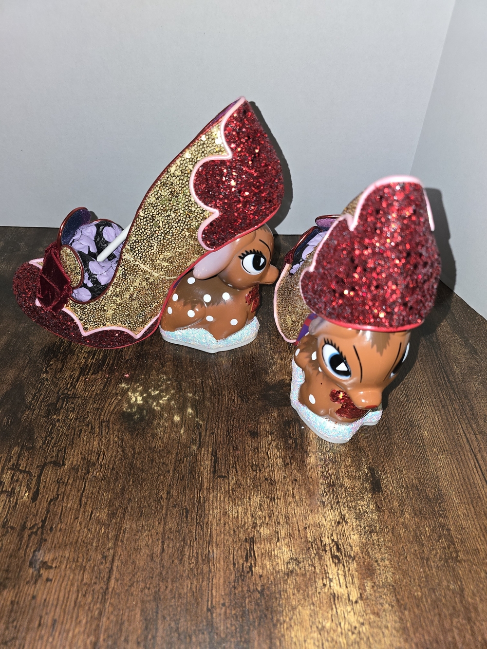 Irregular Choice Baby Deer Glitter Red Bow Heels - Picture 7 of 10